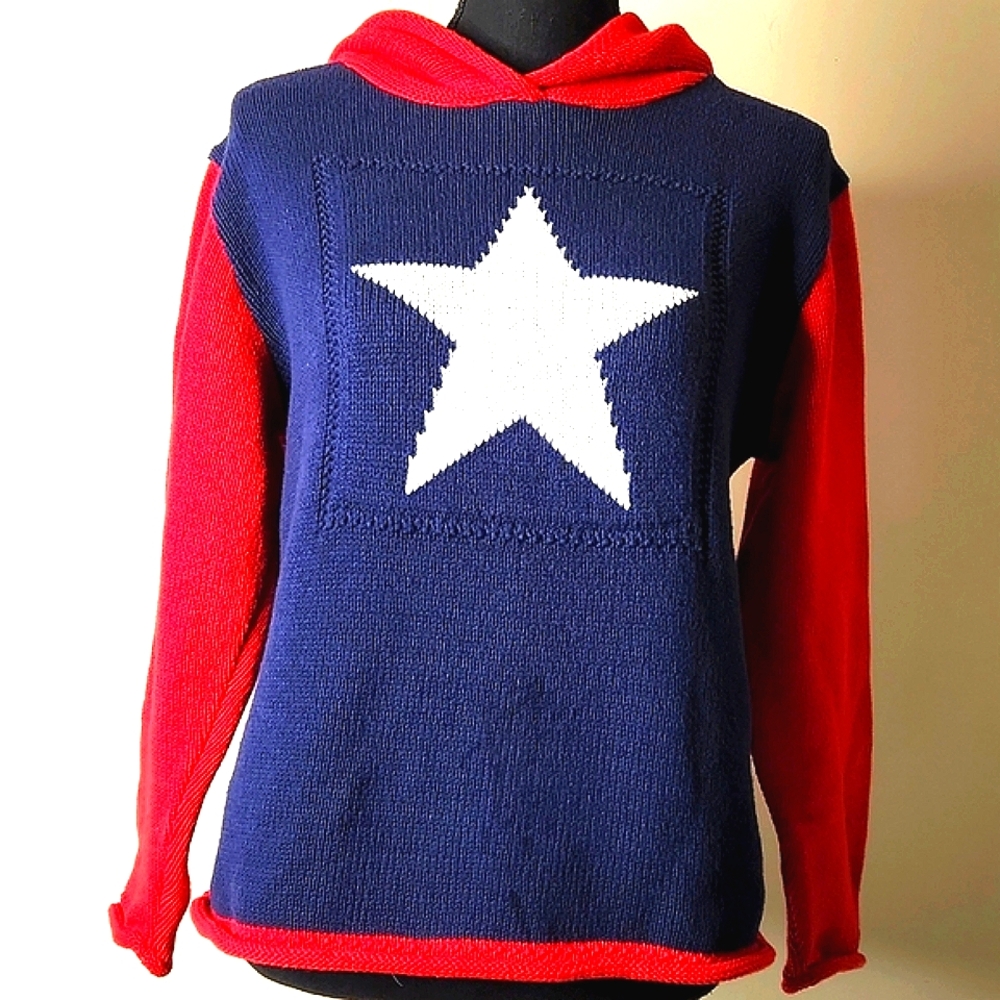 chunky Knit Americana hoodie Cotton County Parkhurst  pullover sweater